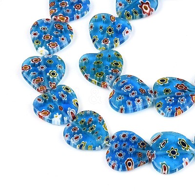 Handmade Millefiori Glass Beads Strands LAMP-T021-29C-1