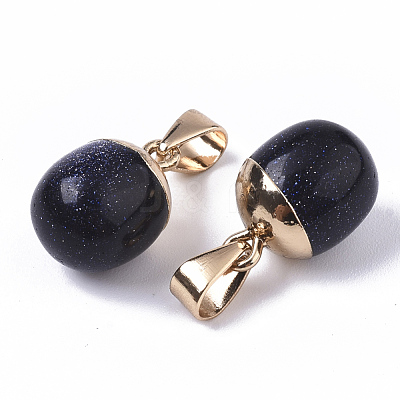Top Golden Plated Natural & Synthetic Mixed Gemstone Pendants G-T131-03-1