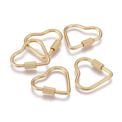 304 Stainless Steel Screw Carabiner Lock Charms ZIRC-F255-059G-1
