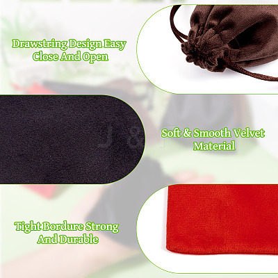 10Pcs Velvet Jewelry Drawstring Storage Pouches ABAG-TA0001-31B-1