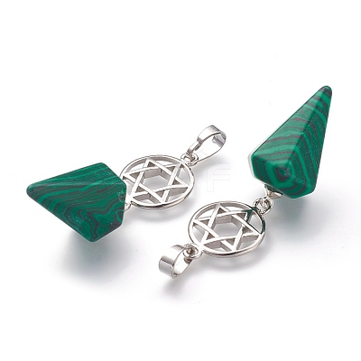 Synthetic Malachite Pendants G-O194-09-1