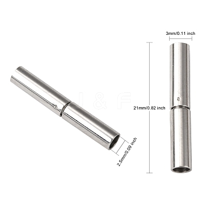 Tarnish Resistant 304 Stainless Steel Bayonet Clasps STAS-L134-06-1