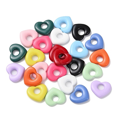 Spray Painted Alloy European Beads X-PALLOY-M215-02-1