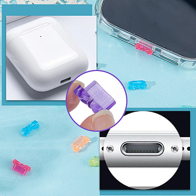 45Pcs 9 Colors PVC Mobile Anti-Dust Plugs AJEW-SC0031-66-1