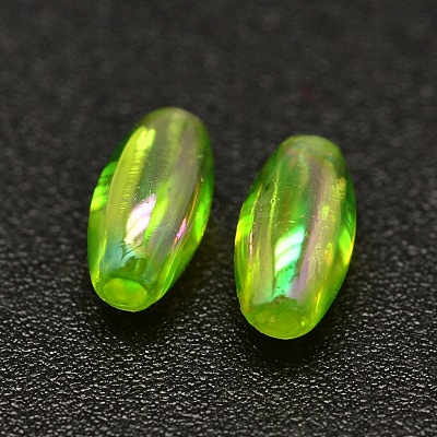 AB Color Plated Rice Electroplated Eco-Friendly Transparent Acrylic Beads PACR-I002-35-1