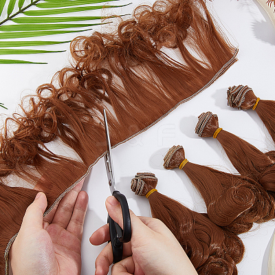 5Pcs High Temperature Fiber Long Pear Perm Hairstyle Doll Wig Hair DOLL-DC0001-05B-1