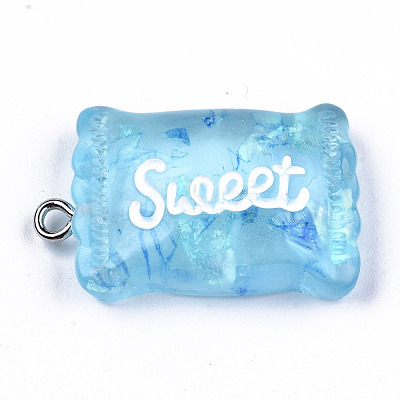 Transparent Resin Pendants RESI-S356-54A-1