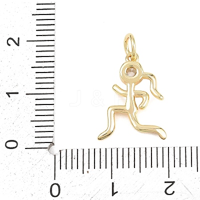 Brass Micro Pave Clear Cubic Zirconia Pendants KK-F938-13G-1