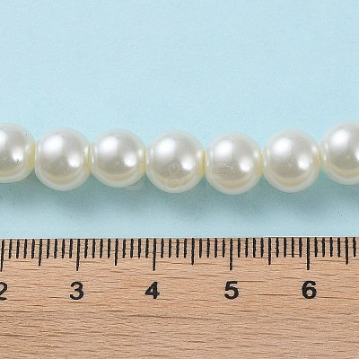 Baking Paint Pearlized Glass Pearl Round Bead Strands HY-Q330-8mm-02-1