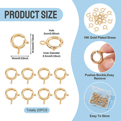 20Pcs Brass Spring Ring Clasps KK-TA0008-85G-02-1