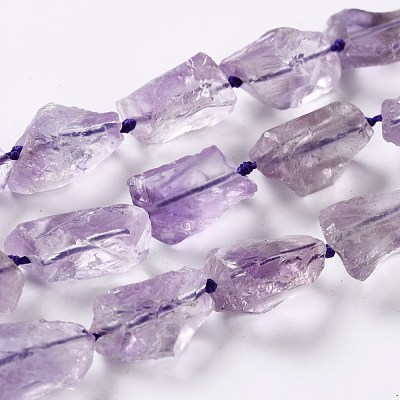 Rough Raw Natural Amethyst Beads Strands G-G010-09-1
