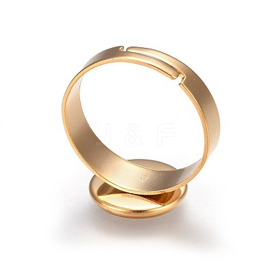 Ion Plating(IP) Adjustable 201 Stainless Steel Finger Rings Components STAS-G187-01G-10mm-1