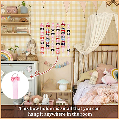 10Pcs Polyester Hairpin Hair Clip Holder Storage Organizer Hanging Ribbon HJEW-FG00050-1