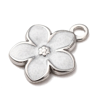 304 Stainless Steel Enamel Pendants STAS-F367-16B-P-1