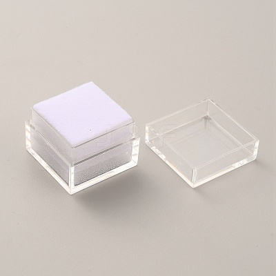 Square Transparent Plastic Loose Diamond Box CON-WH0084-52A-1