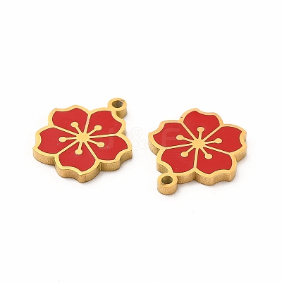 Ion Plating(IP) 304 Stainless Steel Enamel Charms STAS-F291-06G-02-1