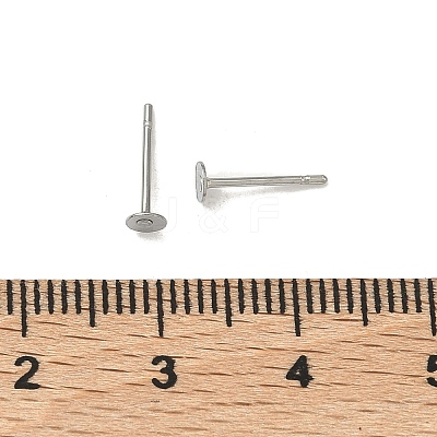 Non-Tarnish 316 Surgical Stainless Steel Flat Round Blank Peg Stud Earring Settings X-STAS-R073-06G-1