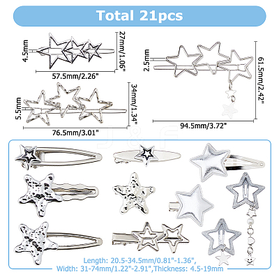 Alloy Alligator Hair Clips OHAR-HS0001-02-1