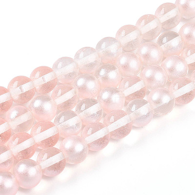 Baking Paint Transparent Glass Beads Strands DGLA-N011-10mm-03-1