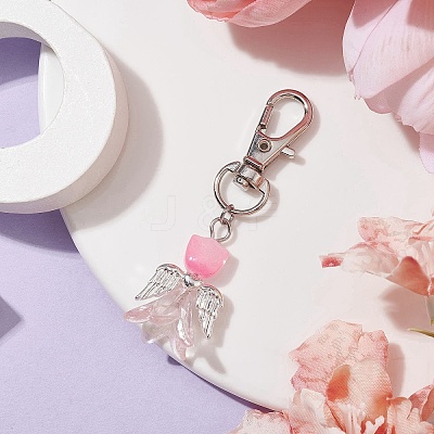 Angel Glass Pendant Decorations HJEW-JM01627-05-1