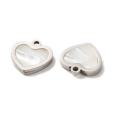 304 Stainless Steel Heart Charms STAS-A080-12P-1