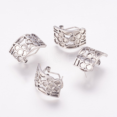 Tibetan Style Hoop Earrings TIBEP-EBB098YKG-AS-FF-1