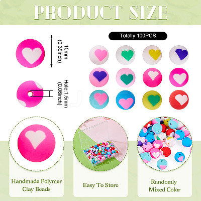 100Pcs Handmade Polymer Clay Beads CLAY-TA0001-92A-1