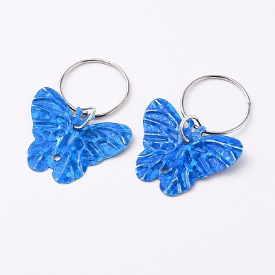 Plastic Paillette/Sequin Hair Braid Rings Pendants KEYC-TAC0001-02C-1