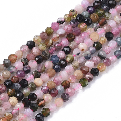 Natural Multicolor Tourmaline Beads Strands X-G-S361-2mm-017-1