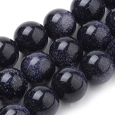 Synthetic Blue Goldstone Beads Strands X-G-S259-41-10mm-1