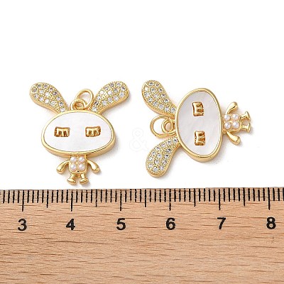 Brass Micro Pave Cubic Zirconia Pendants KK-B083-42G-1