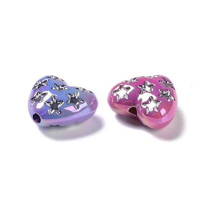 UV Plating Iridescent Acrylic Beads OACR-B021-06-1