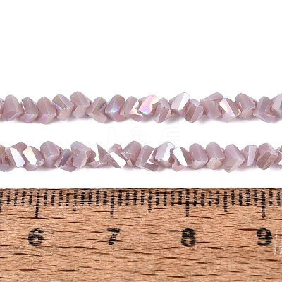 Electroplate Opaque Glass Beads Strands EGLA-Q139-01A-C06-1