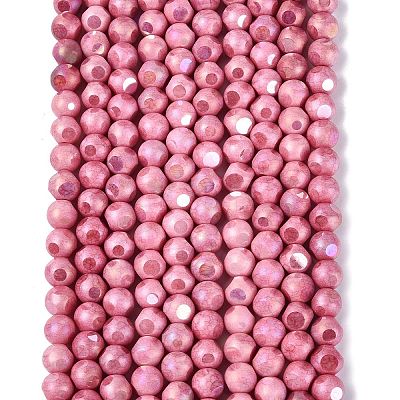 Ombre Effect Dyed Electroplate Opaque Glass Beads Strands EGLA-Q130-01A-16-1