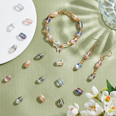 70Pcs 7 Colors Glass Beads GLAA-GA0001-43-1