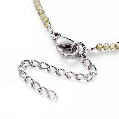 Cubic Zirconia Beaded Necklaces NJEW-JN02618-02-1