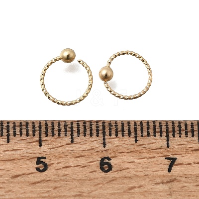 Brass Ball Captive Bead Nose Ring AJEW-G075-01G-01-1