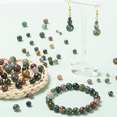 340Pcs 4 Style Natural Indian Agate Beads G-LS0001-46-1