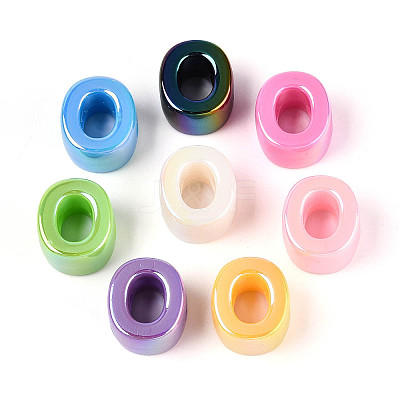 UV Plating Opaque Acrylic European Beads OACR-M027-03O-1