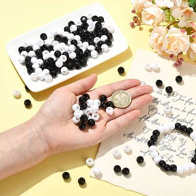 180Pcs 2 Colors Opaque Acrylic European Beads SACR-FS0001-54-1