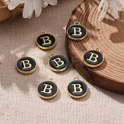 Golden Plated Alloy Charms LS-ENAM-S118-02B-1