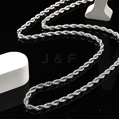 Brass Rope Chain Necklaces for Men Women NJEW-G160-09P-1