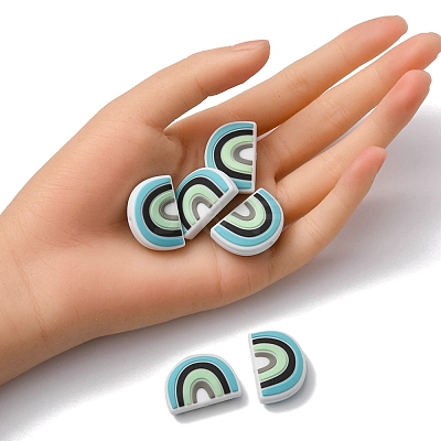 6Pcs Food Grade Eco-Friendly Silicone Focal Beads SIL-YW0001-04B-1