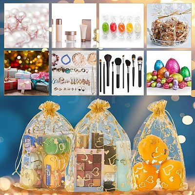 150Pcs 3 Style Organza Bags OP-NB0001-08-1