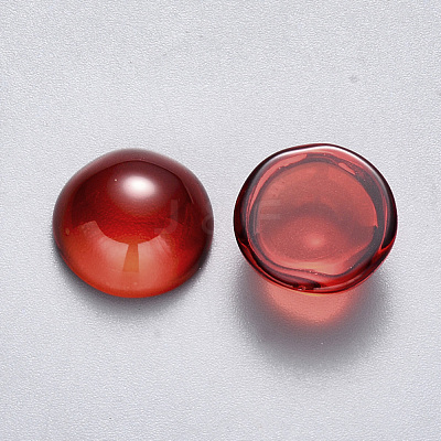Transparent Spray Painted Glass Cabochons GLAA-S190-013B-C02-1