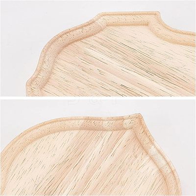 Special-shaped Rubber Wooden Base Display WOOD-WH0023-36-1