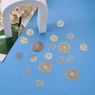 Brass Filigree Joiners Links KKC-FW0001-02-1