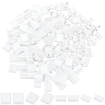 240Pcs 2-Hole Opaque Glass Seed Beads SEED-SC0001-62A-1