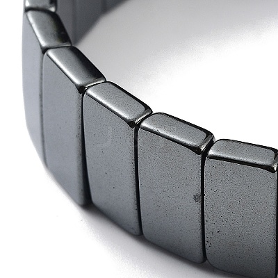 Non-Magnetic Synthetic Hematite Beaded Stretch Bracelets BJEW-H589-02E-1