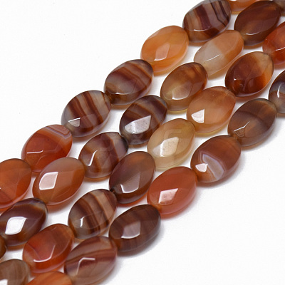 Natural Red Agate Bead Strands G-T070-8x12mm-04-1